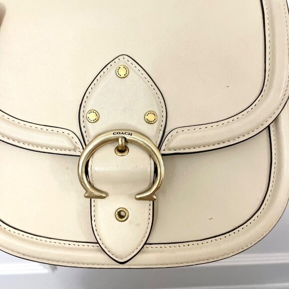 COACH Glovetanned Leather Beat Saddle Bag B4/Ivory One Size - Picture 5 of 15